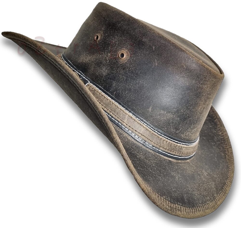 6334 HAT Leather Australian Oiled Outback Aussie Western Cowboy Bushman